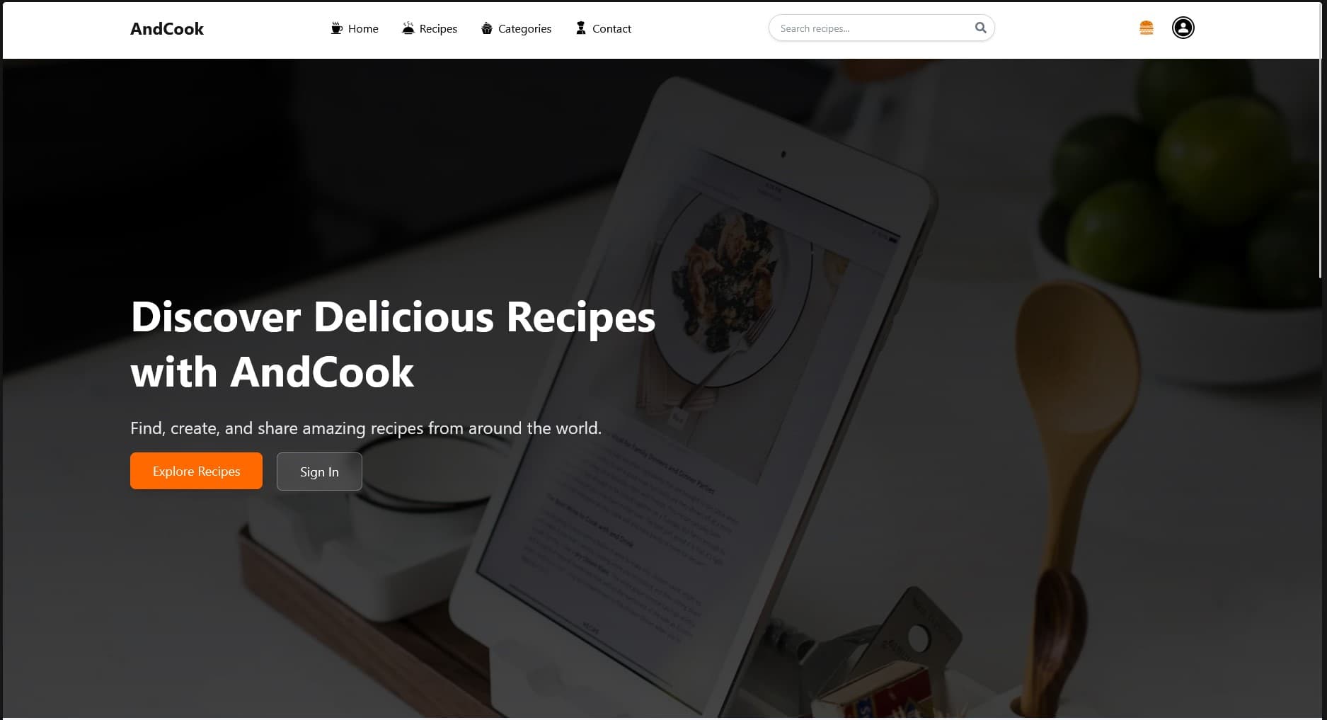 AndCook - რეცეპტების აპლიკაცია - 1